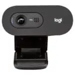 Logitech C505 HD webcam featuring 720p resolution and built-in microphone.