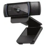 Logitech C920 PRO HD Webcam with adjustable clip and HD 1080p lens. angle view