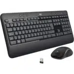 Logitech MK540 wireless keyboard with mouse, featuring a full key layout and USB receiver.