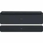 Loigtech MX Keys Plus keyboard with palm rest, showing top view and sleek black design.