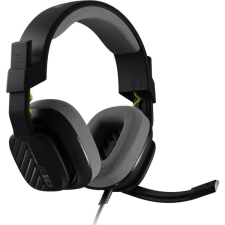Logitech Astro A10 gaming headset in black with grey ear cushions and adjustable headband.