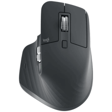 Logitech MX Master 3S wireless mouse in graphite, featuring side buttons and scroll wheel.